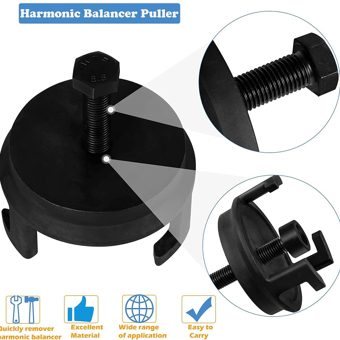 For GM Dodge Jeep Chrysler US Balancer Puller Crank Pulley Puller Tool 25264