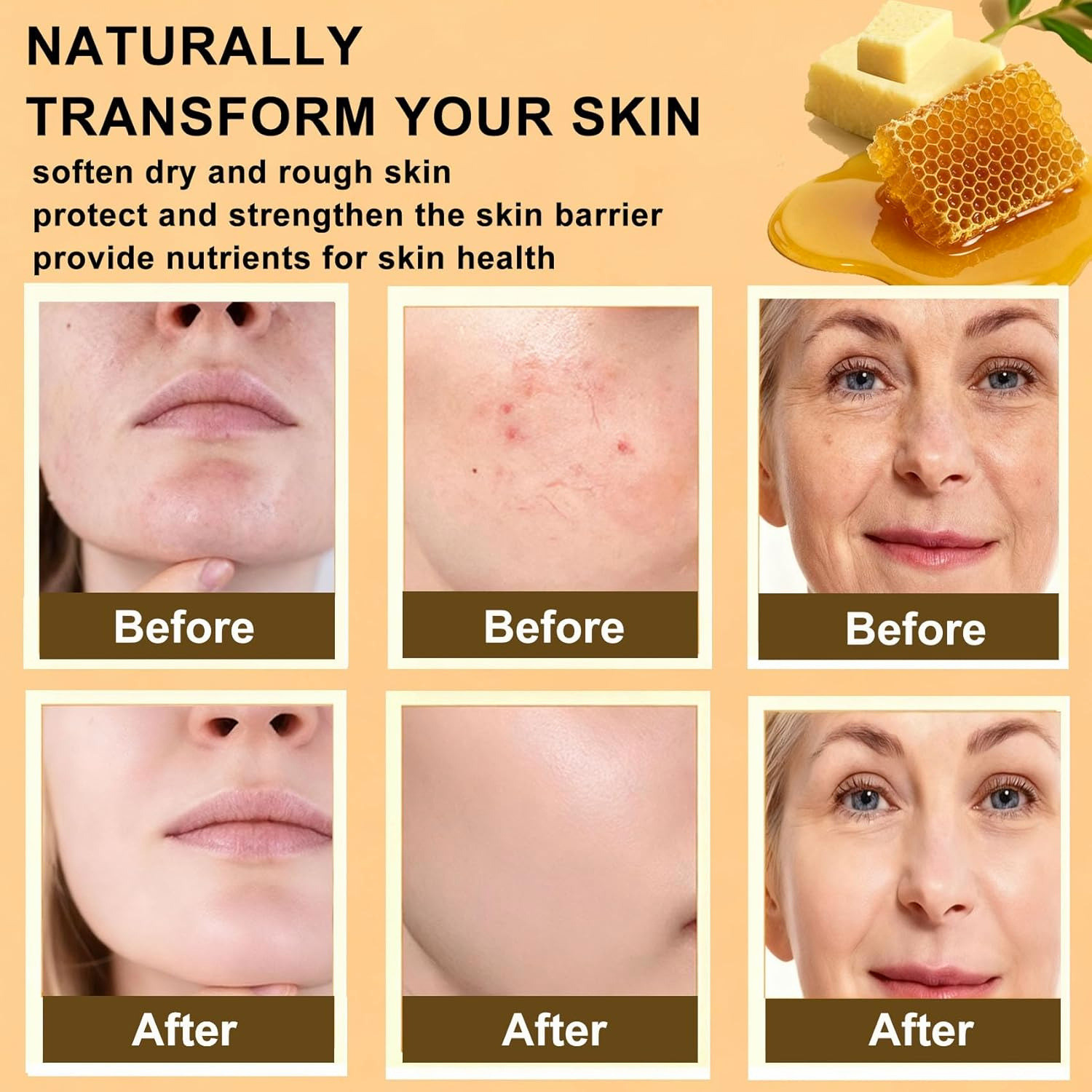 Beef Tallow & Honey Balm for Skin Organic Grass-Fed Face Moisturizing Cream