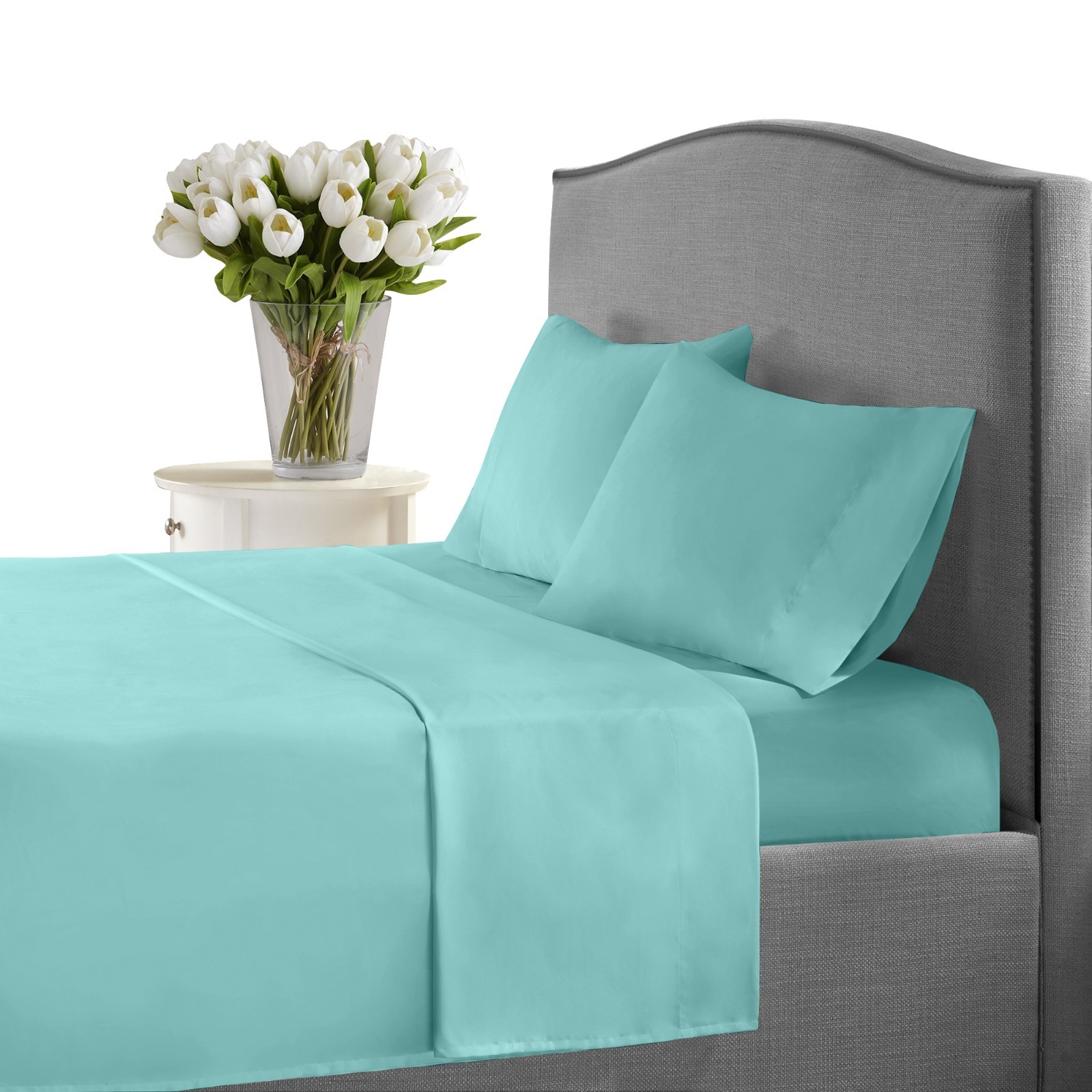 New York Collection 1200 Thread Count Solid Deep Pocket 100% Cotton Sheet Set