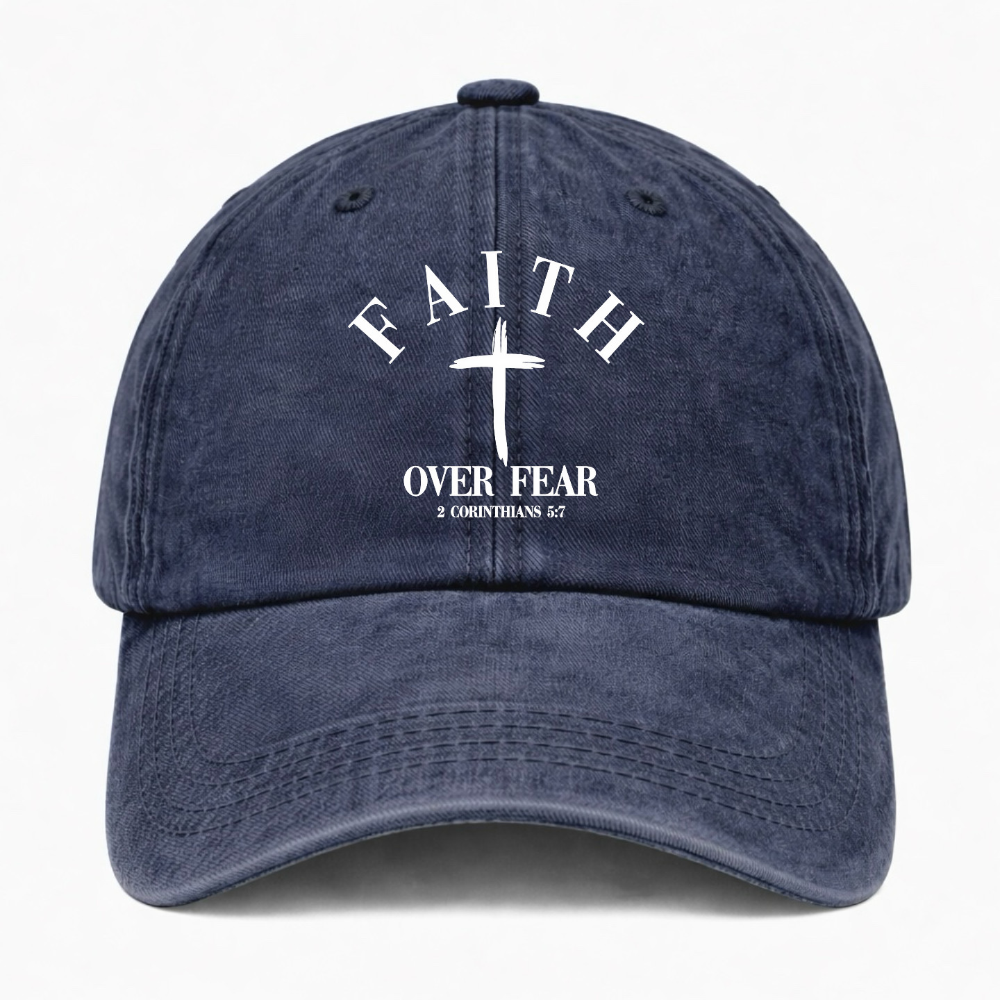 Christian Faith Over Fear Hat Cross Bible Verse Cap Adjustable Religious Gift