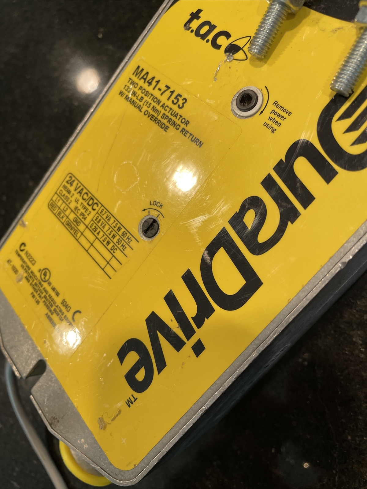 DURADRIVE SCHNEIDER INVENSYS MA41-7153 TWO POSITION ACTUATOR 24VAC/DC