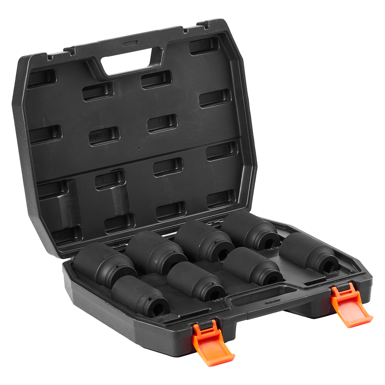 VEVOR Axle Nut Impact Socket Set 1/2" Drive Deep 6-Point 8PCS SAE Nut Socket