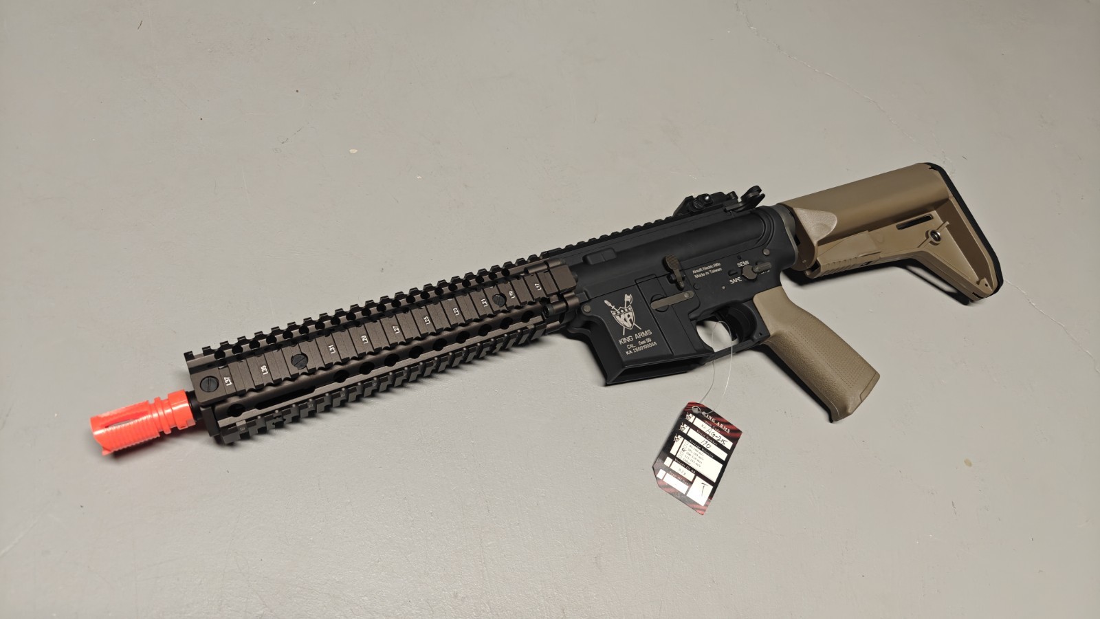 King Arms M4A1 mk18 AR Electric Airsoft Rifle AEG Tan Stock Full Metal Rail