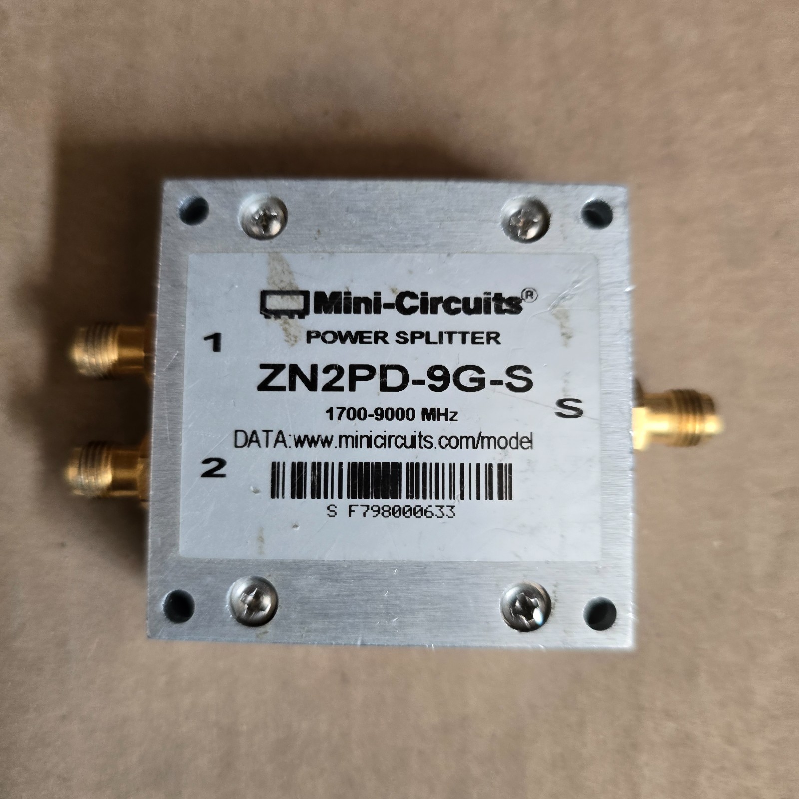 Mini-Circuits ZN2PD-9G-S+ High Power 2:1 RF Splitter/Combiner 1.7~9GHz 30W 50ohm