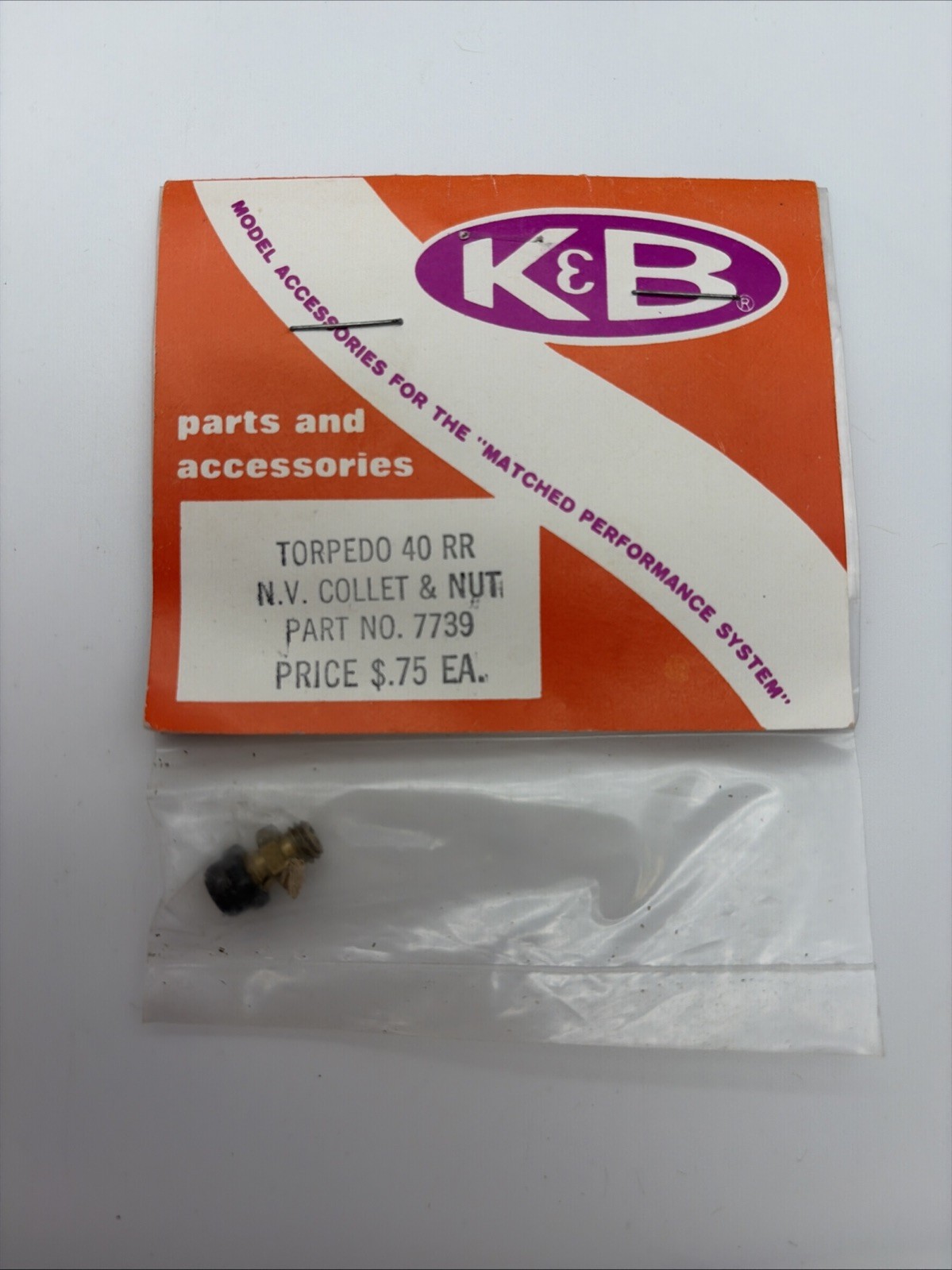 K&B Torpedo racing needle valve receptacle collet and lock nut 7739 NEW B122