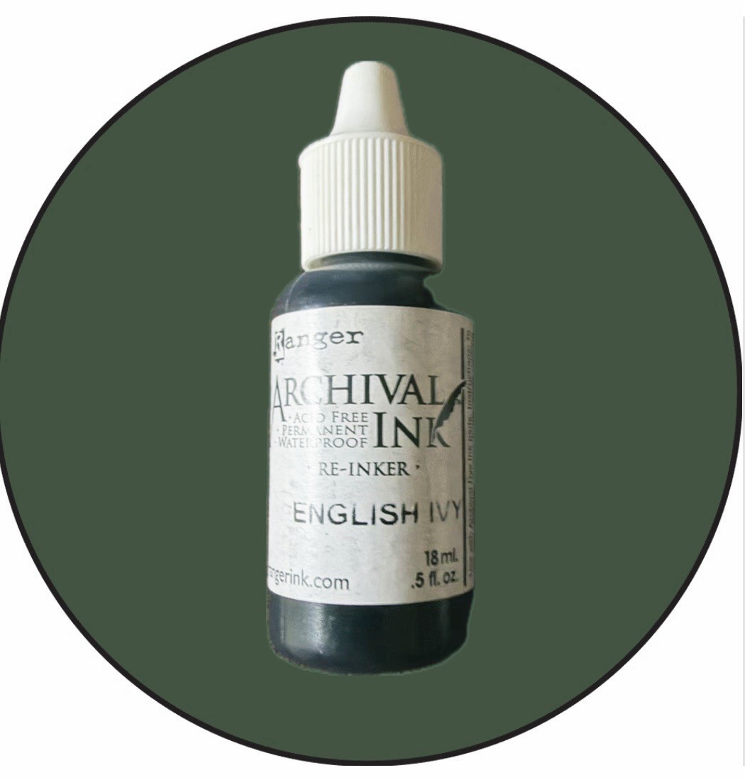 Ranger Archival Re-inker ENGLISH IVY .5 fl oz Permanent Acid Free For Ink Pad