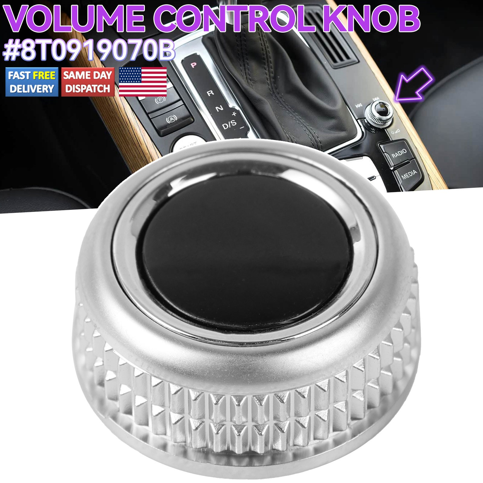 8T0919070B MMI Volume Control Button Knob For Audi A4 S4 RS4 A5 S5 RS5 Q5