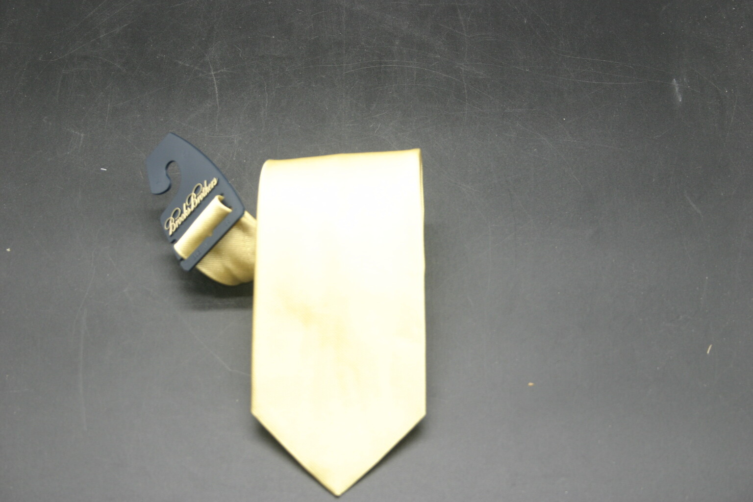 BROOKS BROTHERS Tie Yellow Solid Twill Silk Made USA 58" x 3.5" New (OTHER)