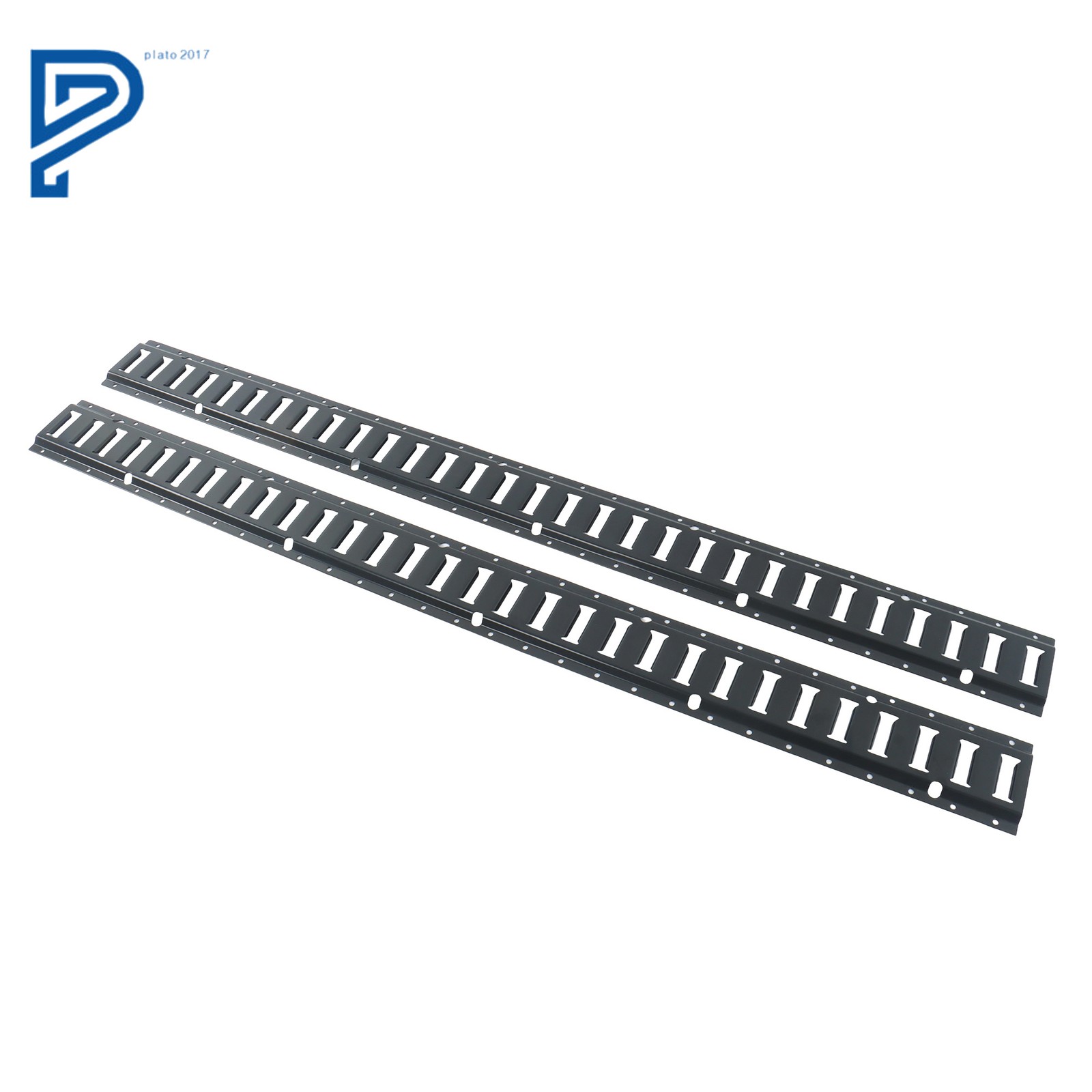 5' (2 Pack) E Track Rails Powder-Coat Black For Vans Trailers Motorcycle