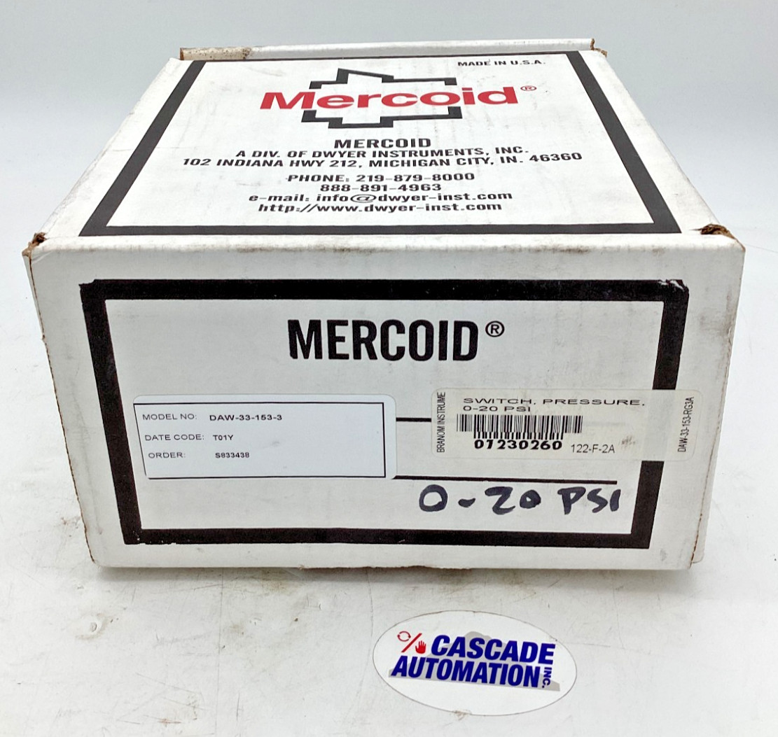 MERCOID PRESSURE SWITCH (DAW-33-153-3)