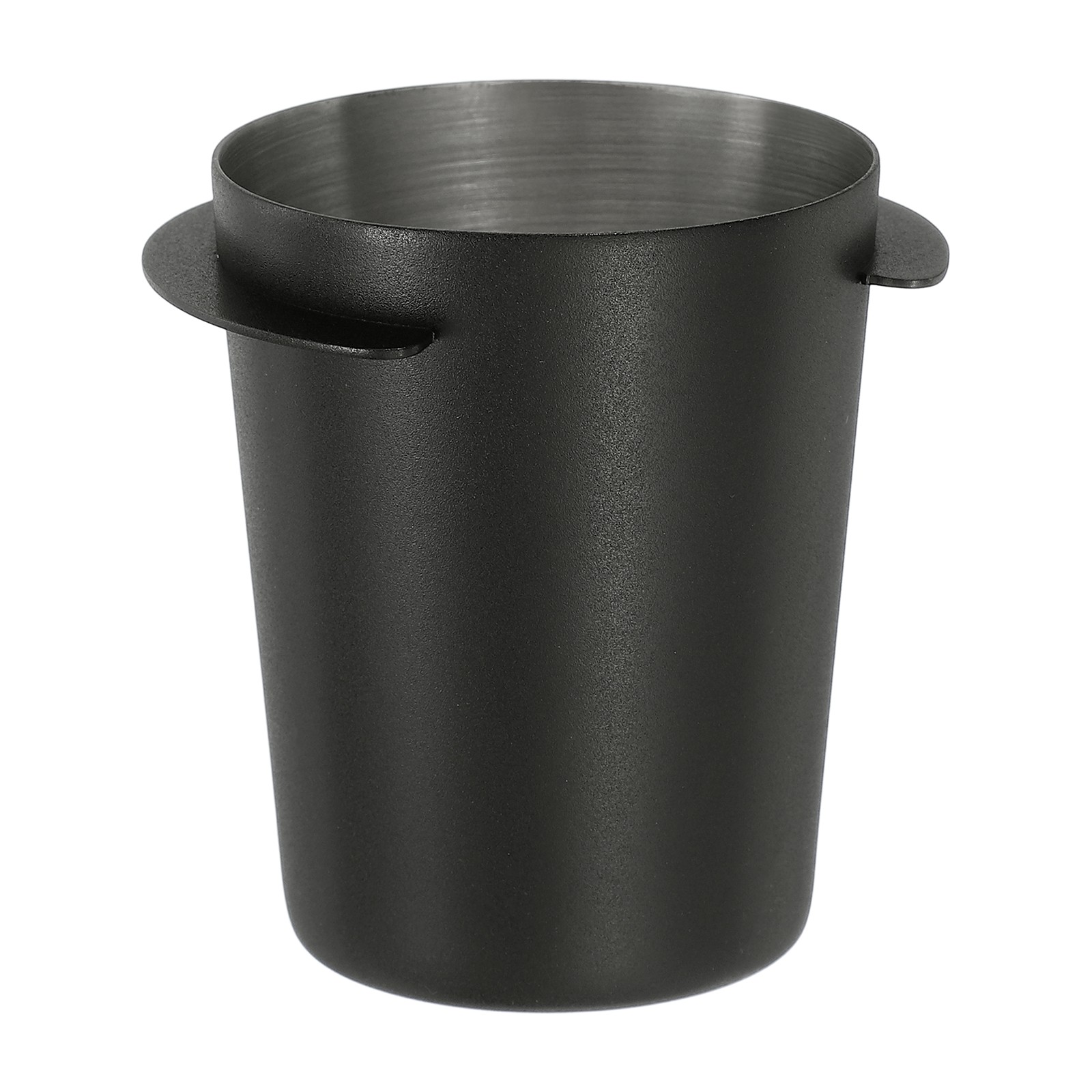 53mm Stainless Steel Espresso Coffee Grinder Powder Cup (Black)