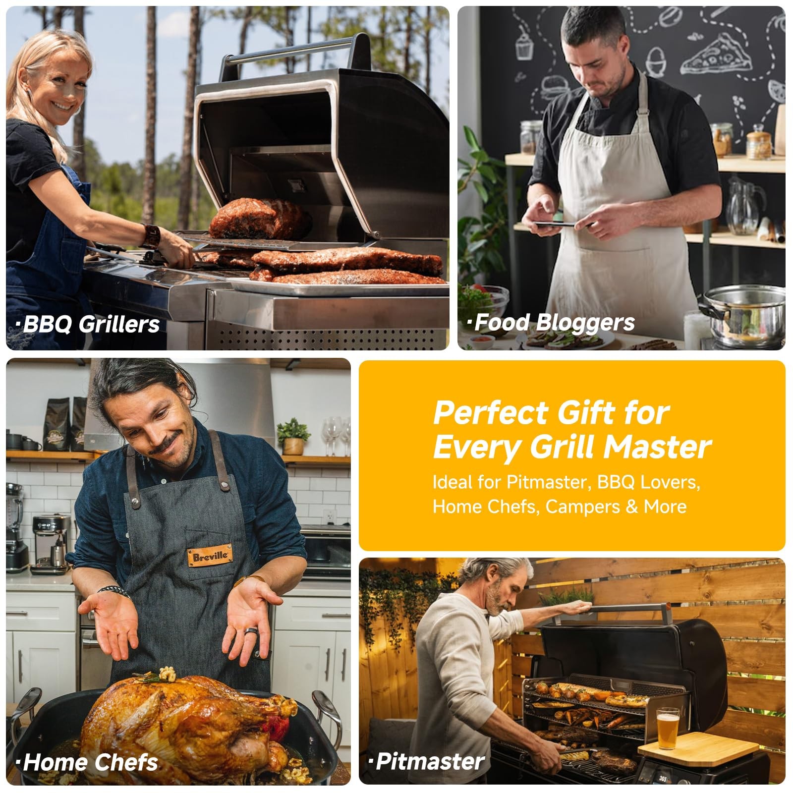 Presentastic Wireless Meat Thermometer Digital, LongRange Bluetooth Cooking T...