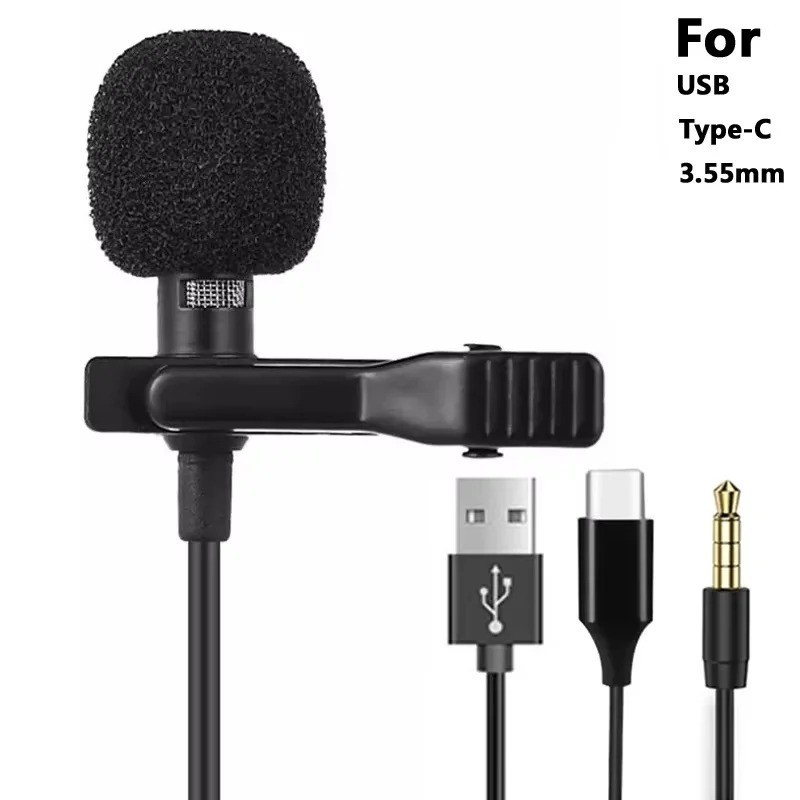 1 PC Mini Portable Microphone Condenser Clip-on Lapel 3.5mm Jack