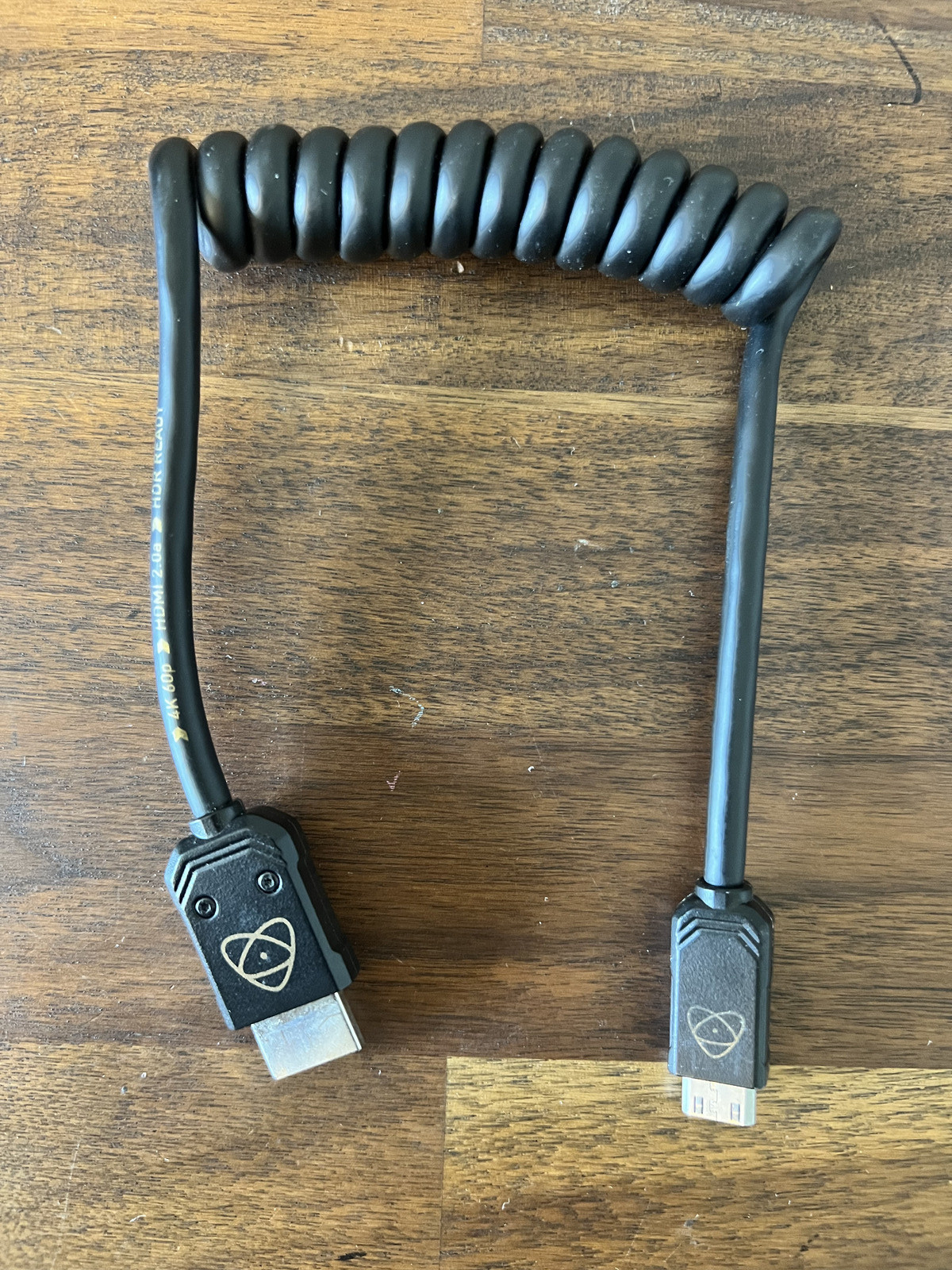 Atomos HDMI Full to HDMI Mini Coiled Cable, 30cm/12" Coiled (60cm/24" Extended)