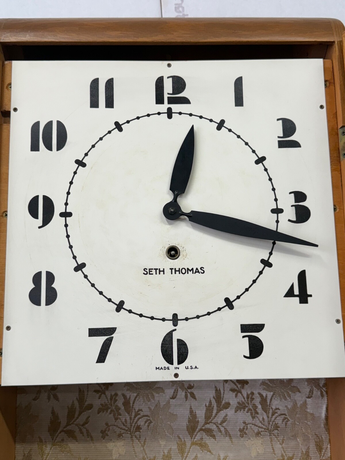 antique art deco style Seth Thomas oak wall clock regulator working school