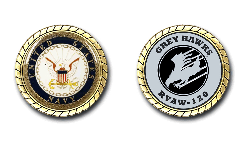 RVAW-120 Grey Hawks US Navy Squadron Challenge Coin Officially Licensed