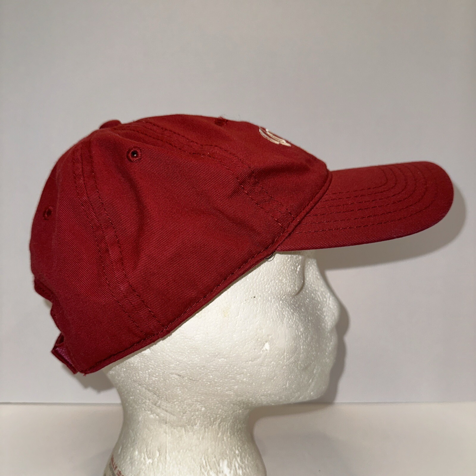 Universal Studios Maroon w White Script Hat Cap Dotted Under Bill Hook and Loop