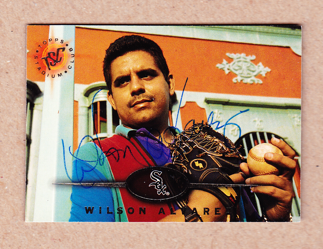 Wilson Alvarez signed 1995 Topps Stadium Club card # 132-Chicago White Sox