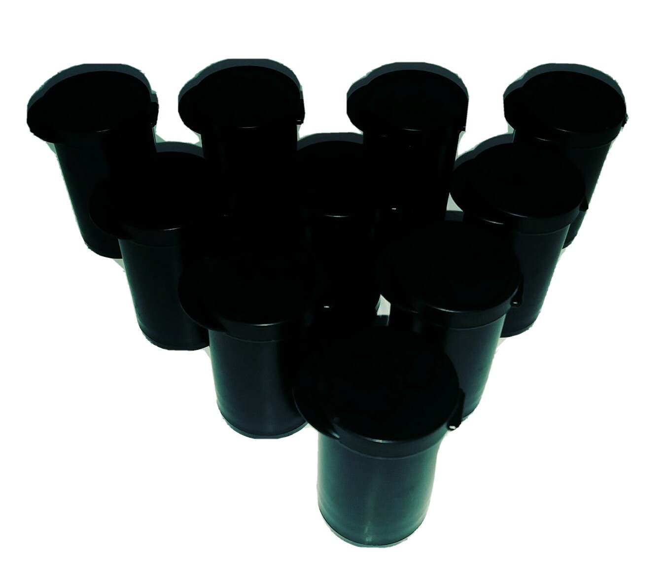 10 Black Plastic Vial Bottle Storage Container Lid Empty w/ silica 4 Tsp  Craft