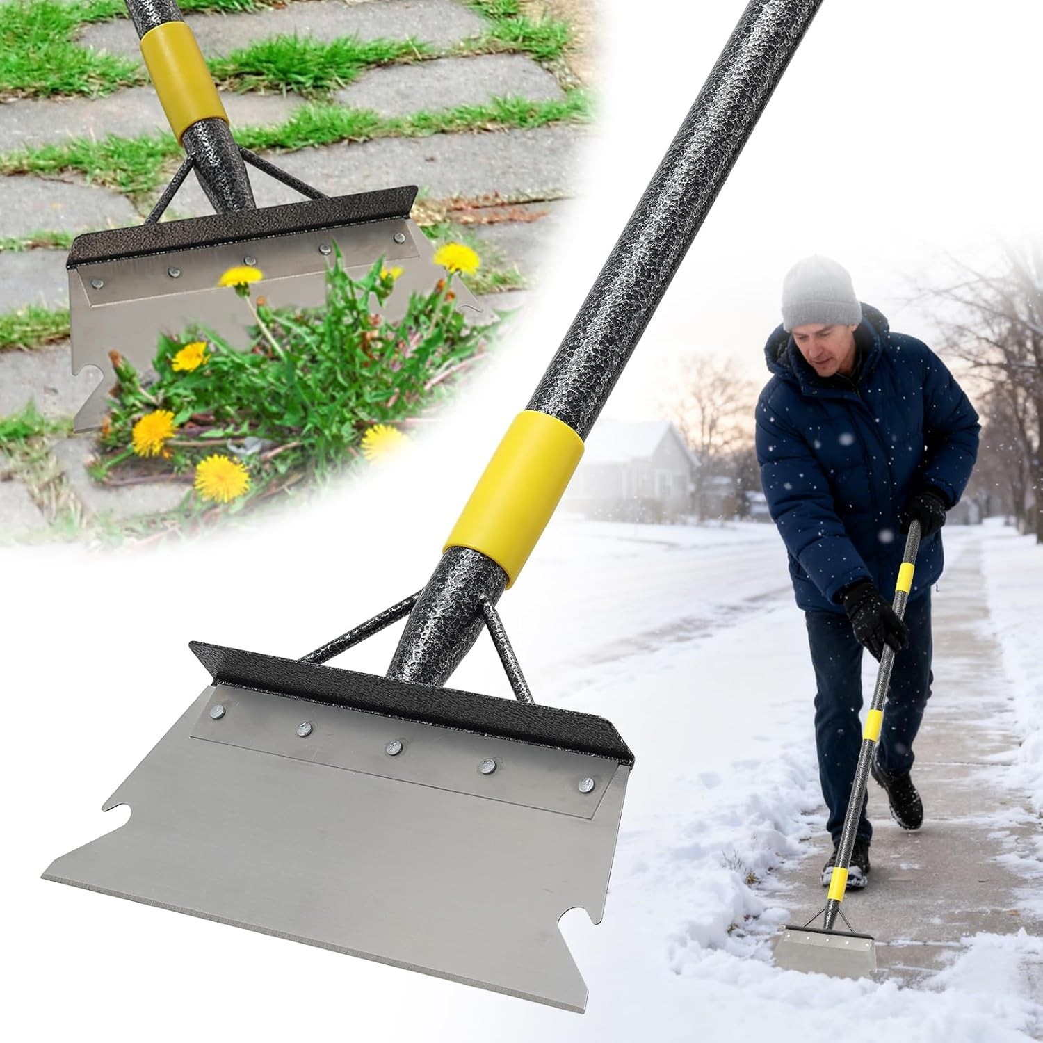 Ice Scraper Long Handle - Snow Removal Tool,Multifunctional Garden Cleaning F...