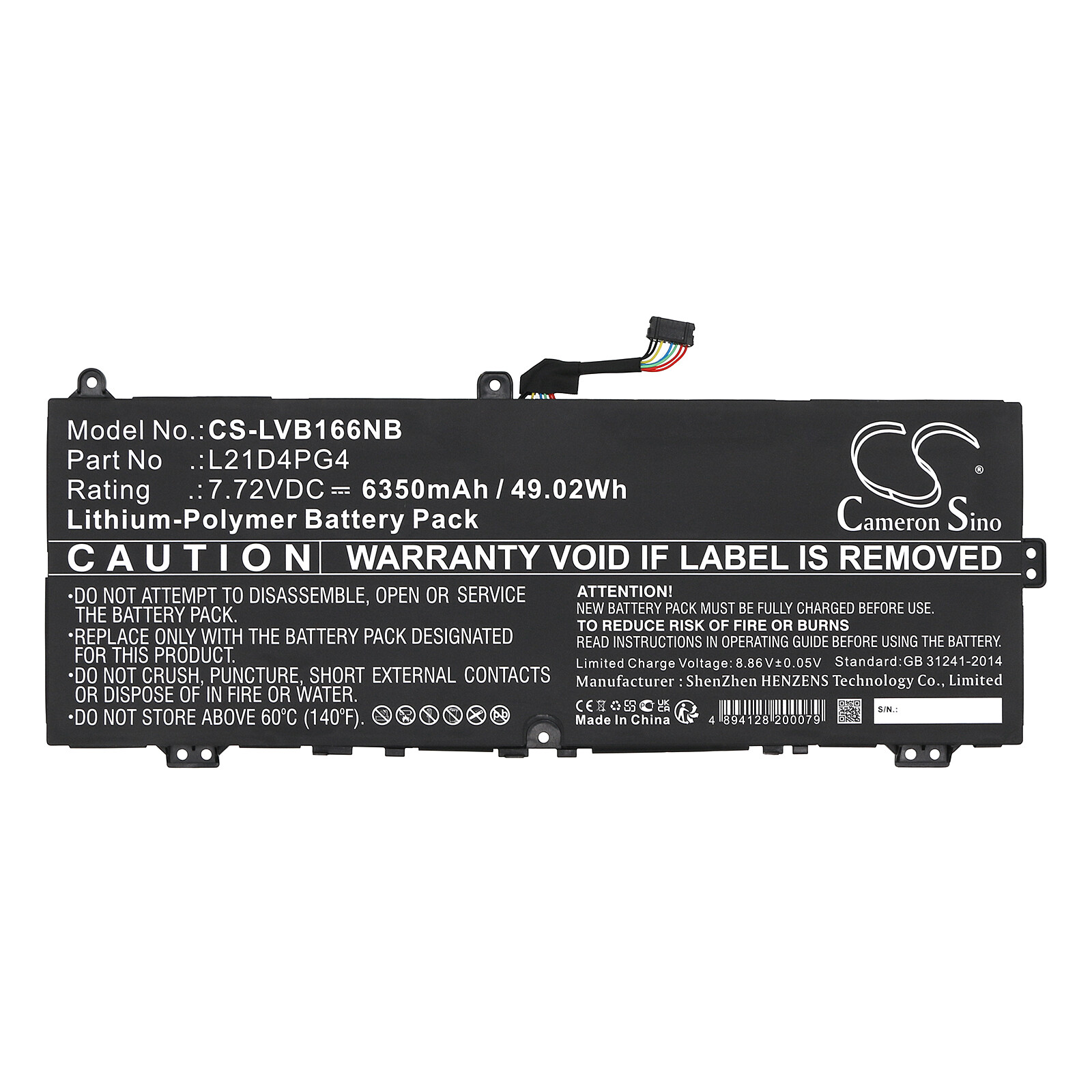 Battery for Lenovo ThinkBook 16 G6 IRL-21KH006HUA,P/N:L20C4PG4,L21D4PG4,L21M4PG4