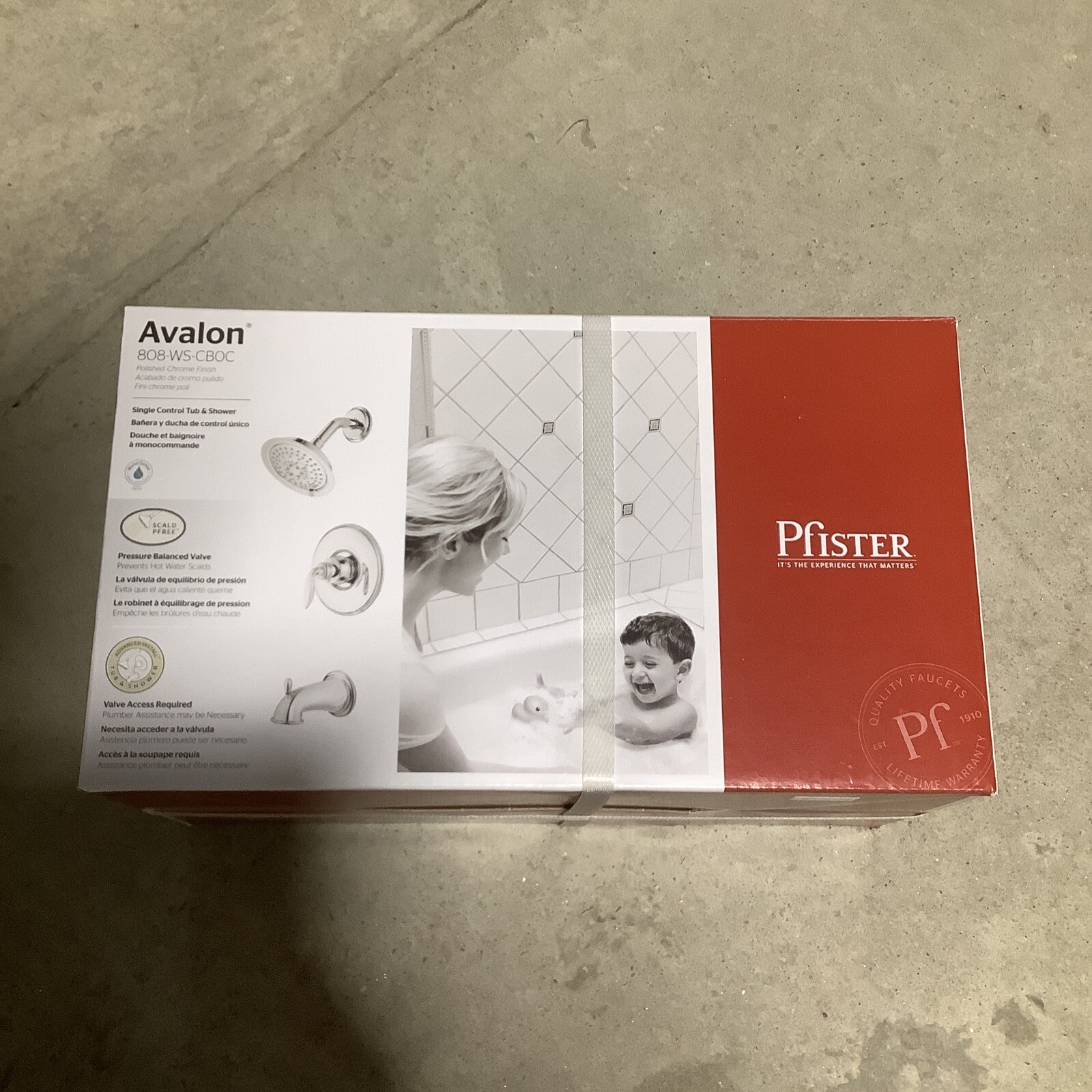 Pfister Tub Shower Kit 808WS-CB0C Avalon 1-Handle  Chrome w/ Valve. Y9