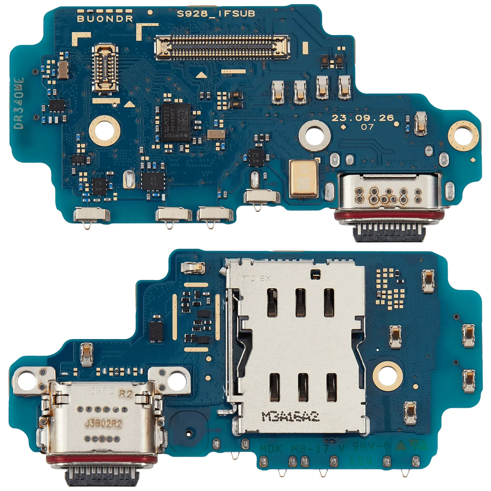 Original Samsung Galaxy S24 Ultra 5G Charging Port Board + Sim Card Reader S928U