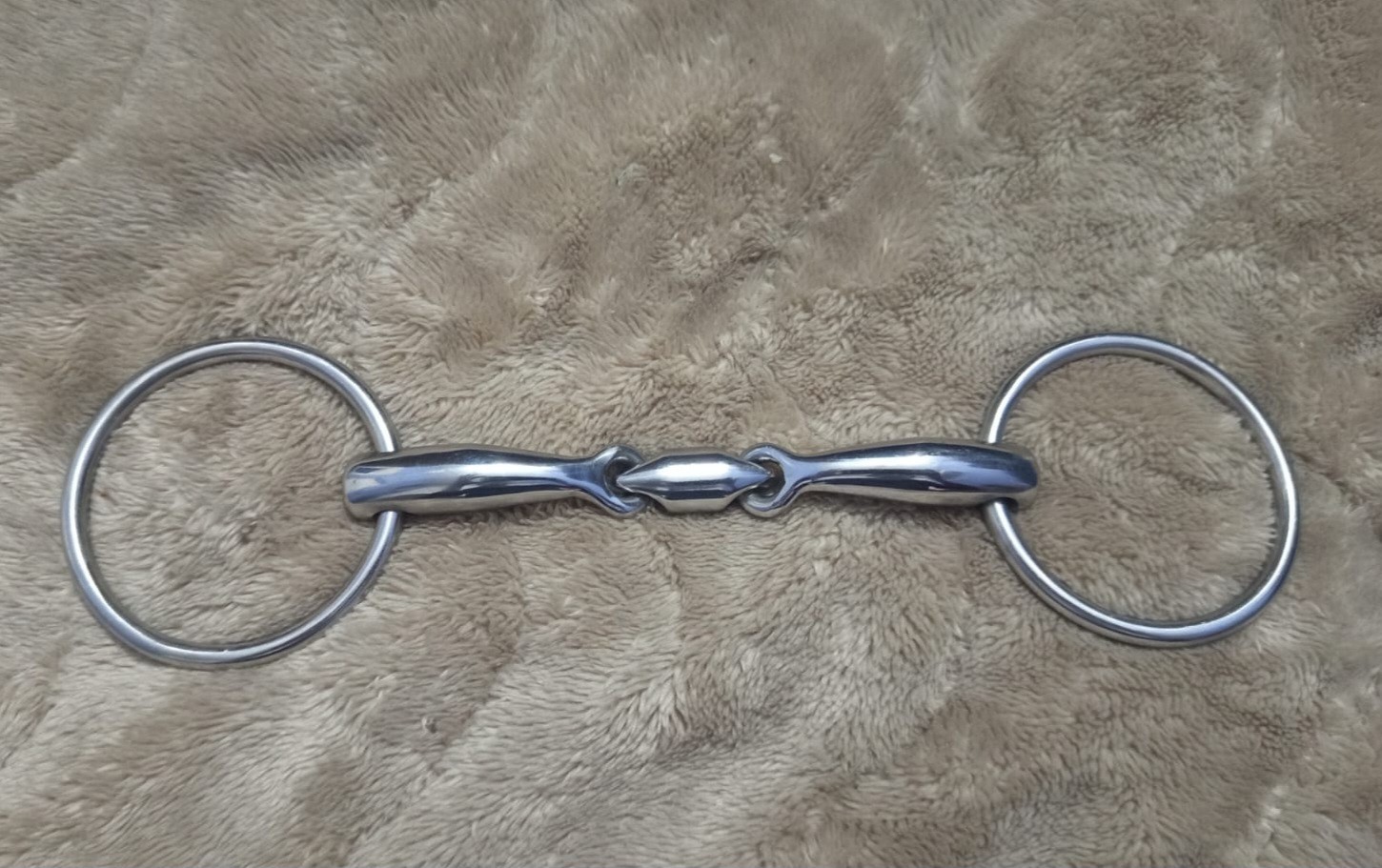 double jointed loose ring snaffle horse bit