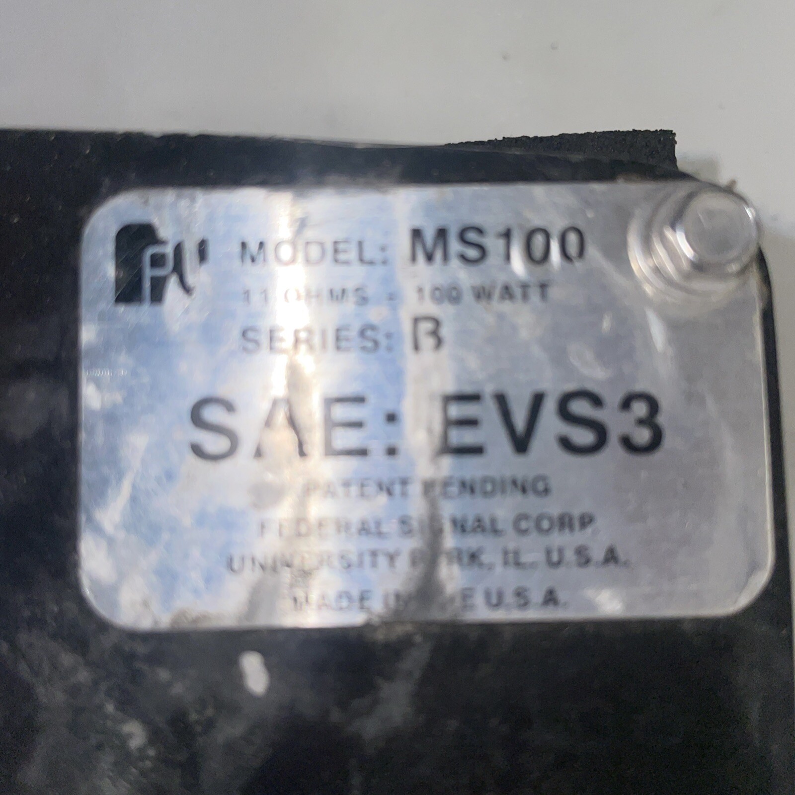 FEDERAL SIGNAL MS100 DynaMax 100W Siren