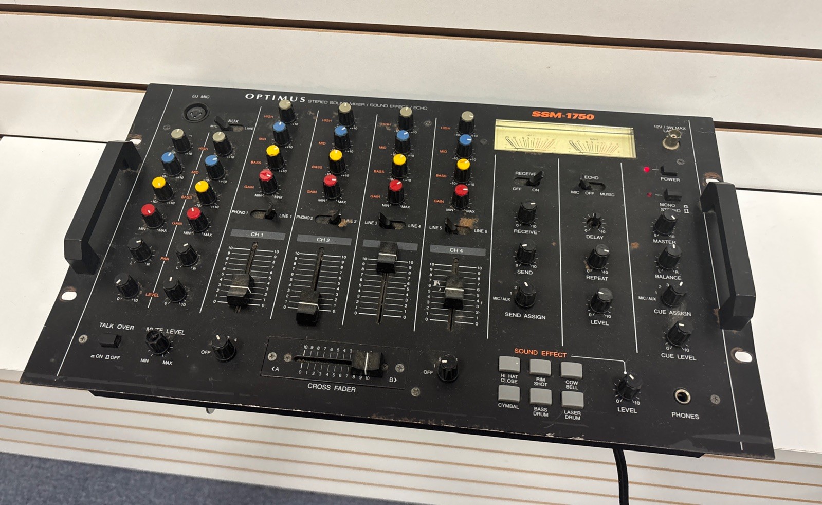 Optimus Stereo Sound Mixer Sound Effect Echo SSM-1750 UNTESTED POWERS ON