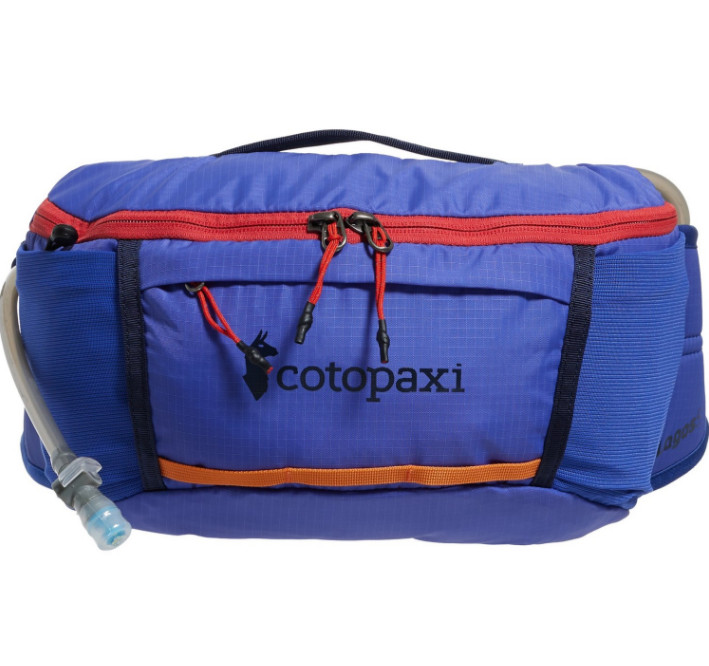 Cotopaxi Lagos 5L Hydration Hip Pack 68oz Reservoir Amethyst Blue Violet Hiking