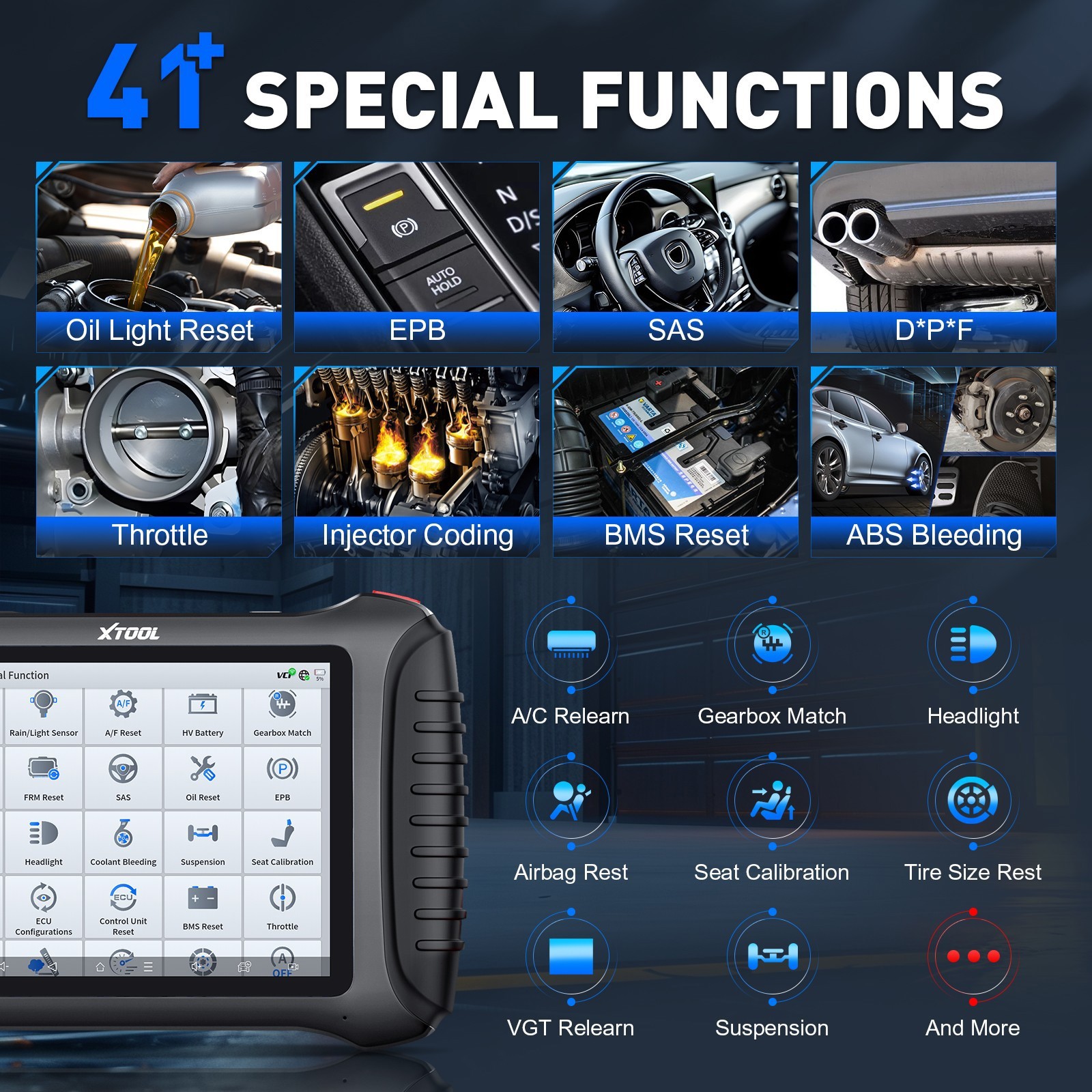XTOOL IP900BT Wireless OBD2 Bidirectional Diagnostic Scanner Car ECU Coding FCA
