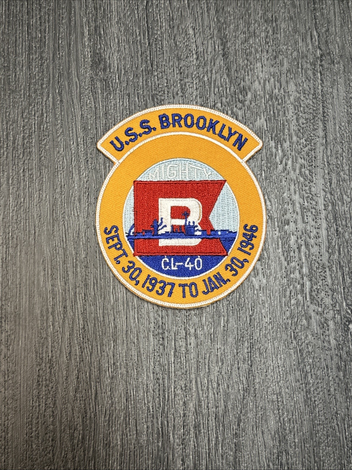 US Navy USS Brooklyn CL-40 Vintage Embroidered Patch 3"X3.5" New