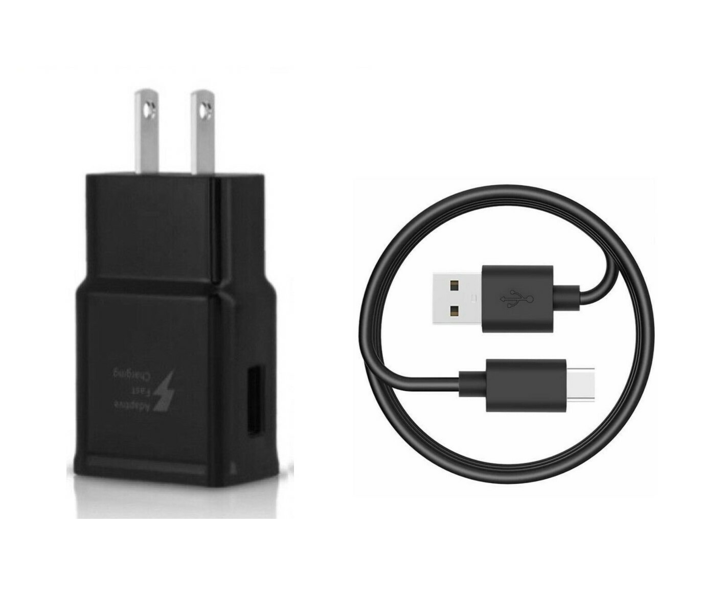 FAST WALL/Travel CHARGER + 6FT USB-C Type C For LG V60 ThinQ 5G Black