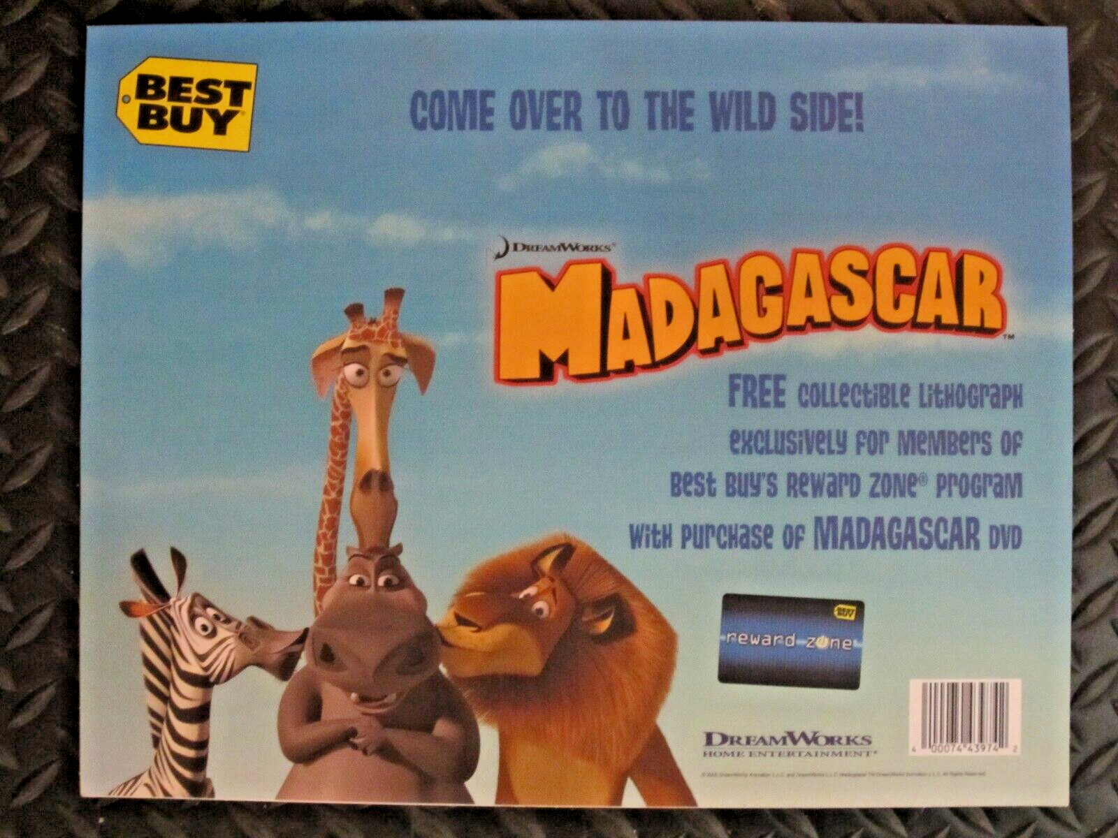 2005 Best Buy Exclusive Dreamworks Madagascar Collectors Edition Lithograph