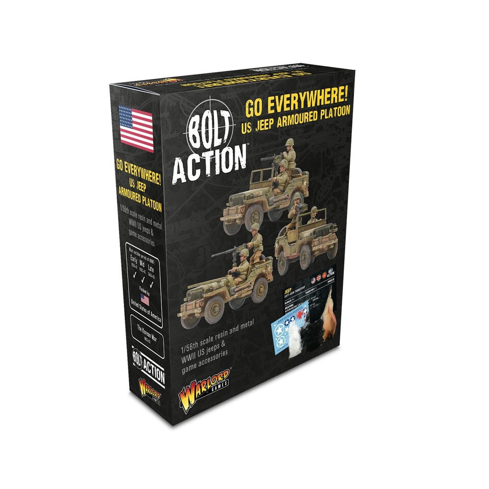 Go Everywhere! US Jeep armoured platoon Bolt Action Warlord Games 402213006