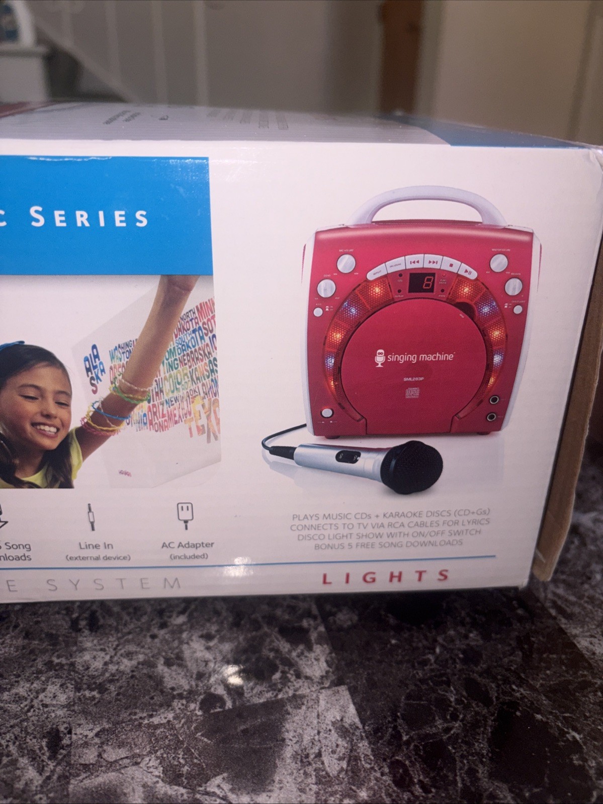 Singing Machine SML-283P CD+Graphics Portable Karaoke System - Pink