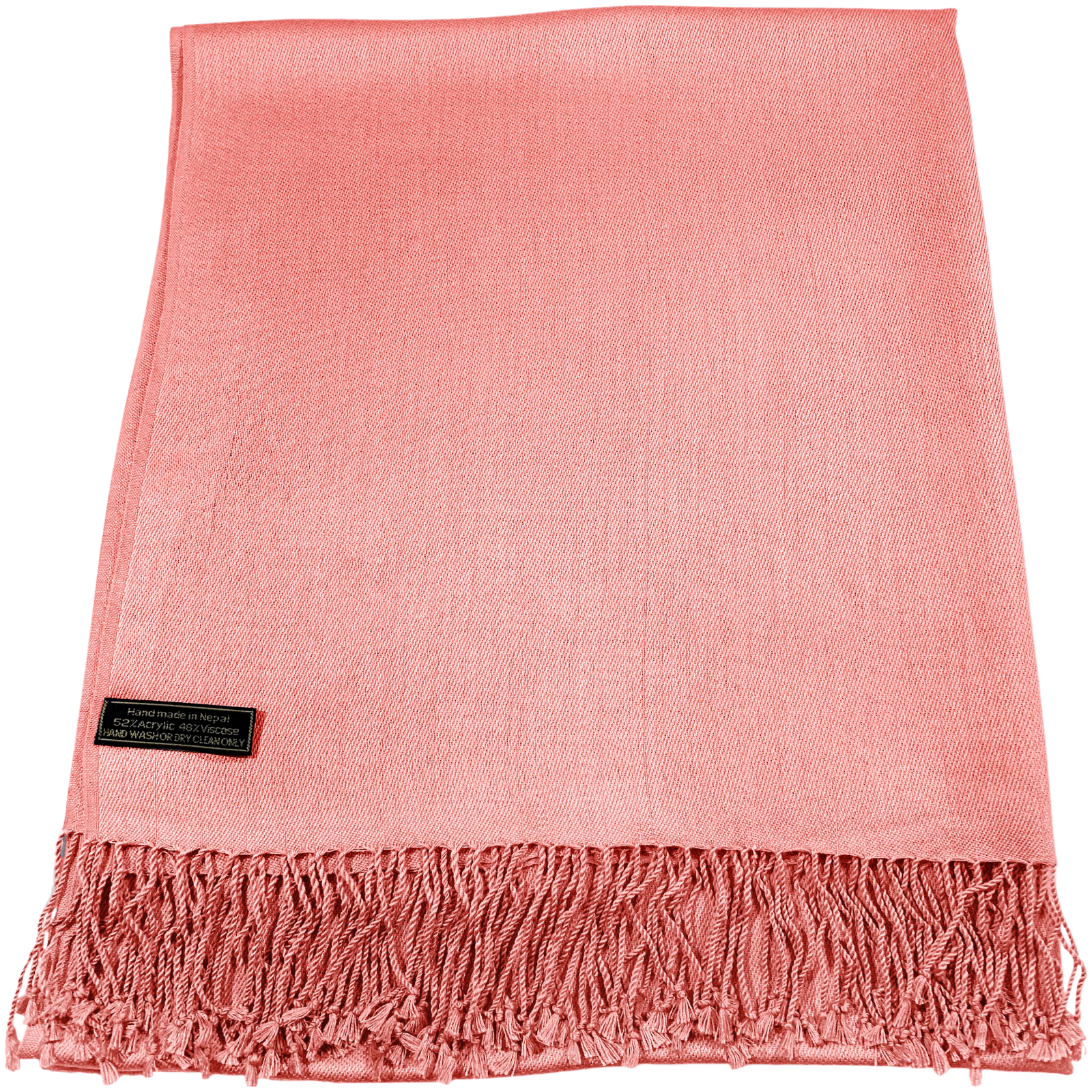 Coral Pink Solid Color Design Shawl Scarf Wrap Stole Pashmina CJ Apparel **NEW**