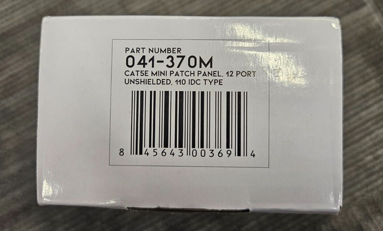Vertical Cable CAT5e 12 Port Patch Panel RJ45 - Open Box