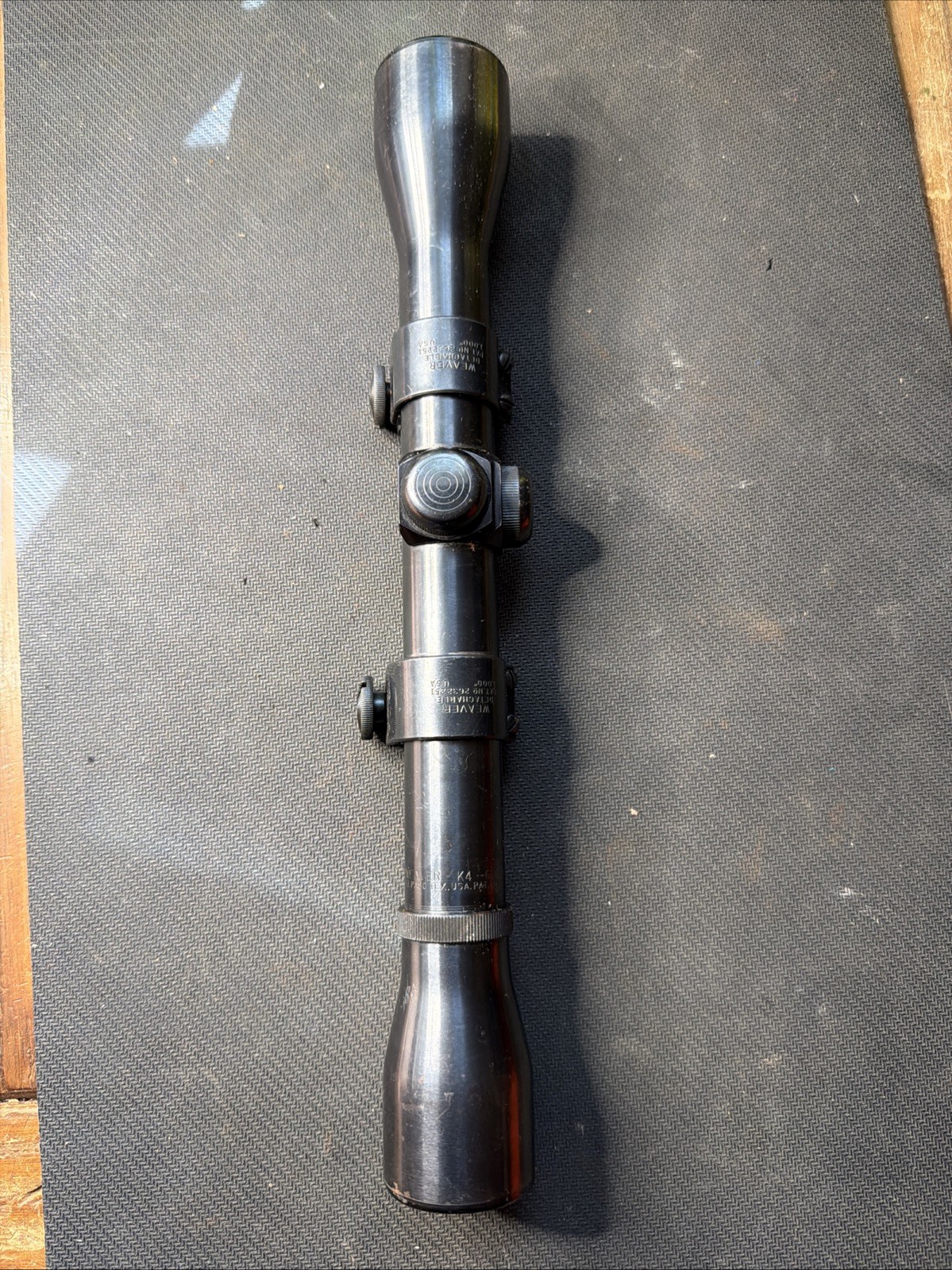 Vintage Weaver El Paso Tx K4 60-B 4x Rifle Scope Fine Crosshair With Rings