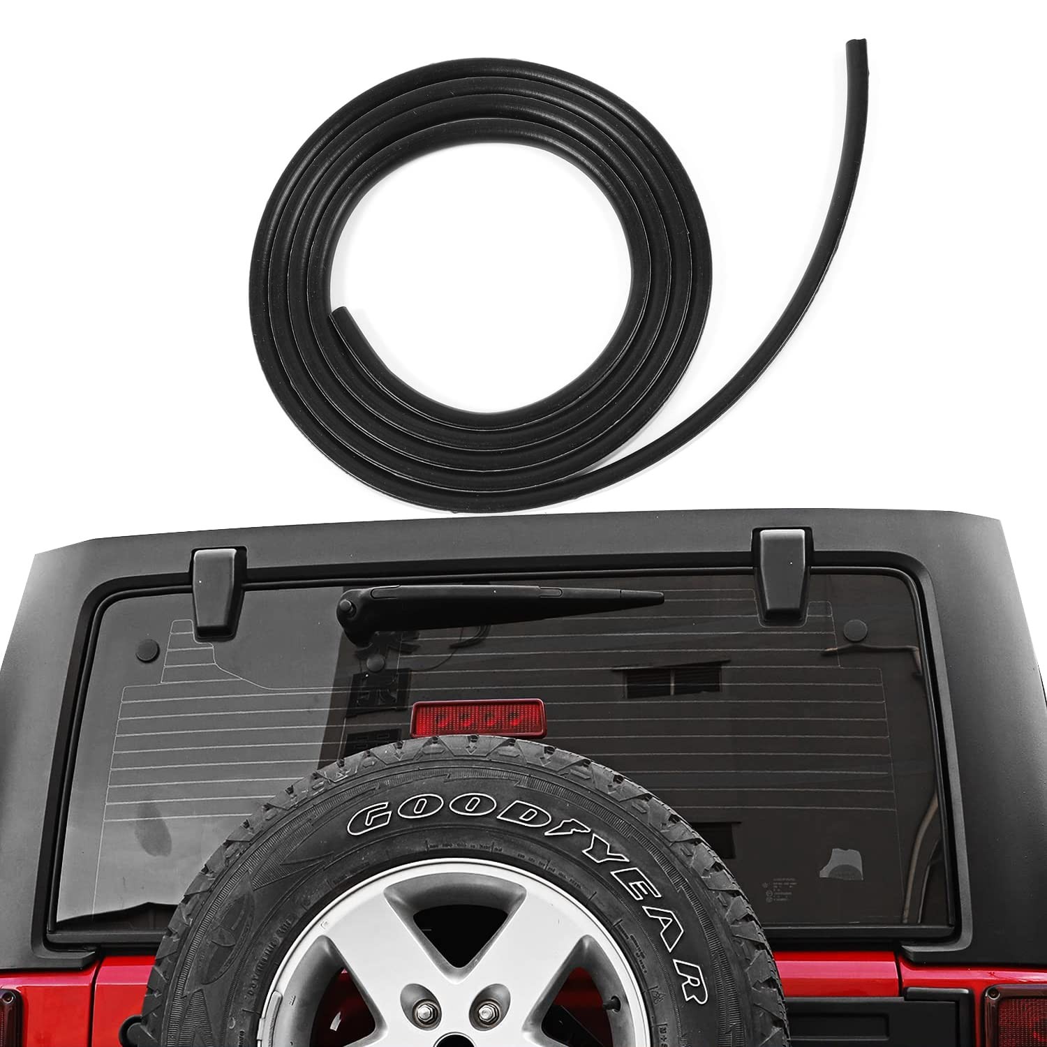 RT-TCZ for Wrangler Rear Window Rubber Seal, Back Window Sealing Strip for Je...