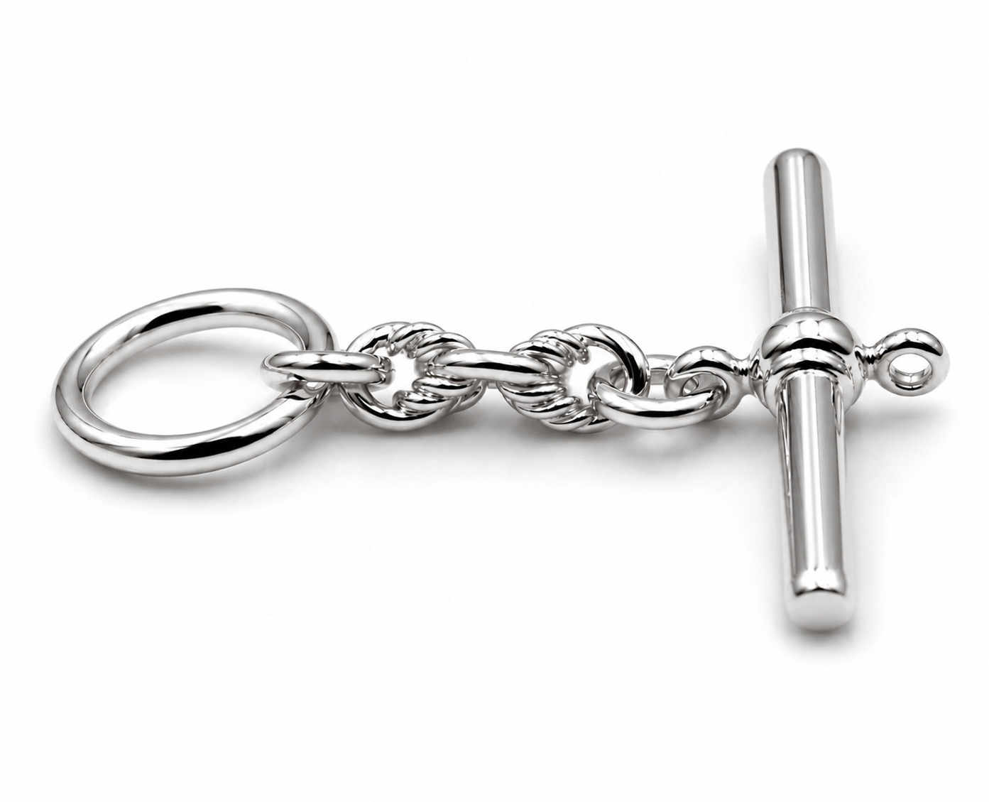 Genuine Solid 9k 9ct 375 White Gold Fancy T Bar T-Bar for Albert Chain Necklace