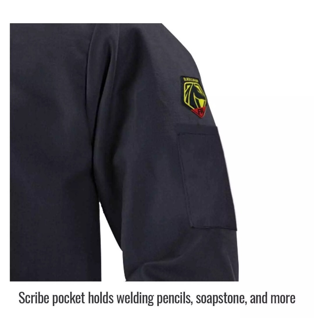 Black Stallion FBK9-30C Flame-Resistant Cotton Welding Jacket Black X-Large