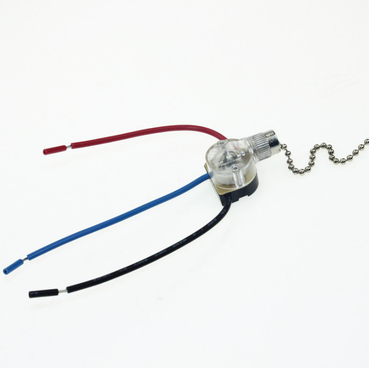 3pcs 3A/250V 6A/125V Zipper Switch 3 Wire Pull Chain Control Light Switch