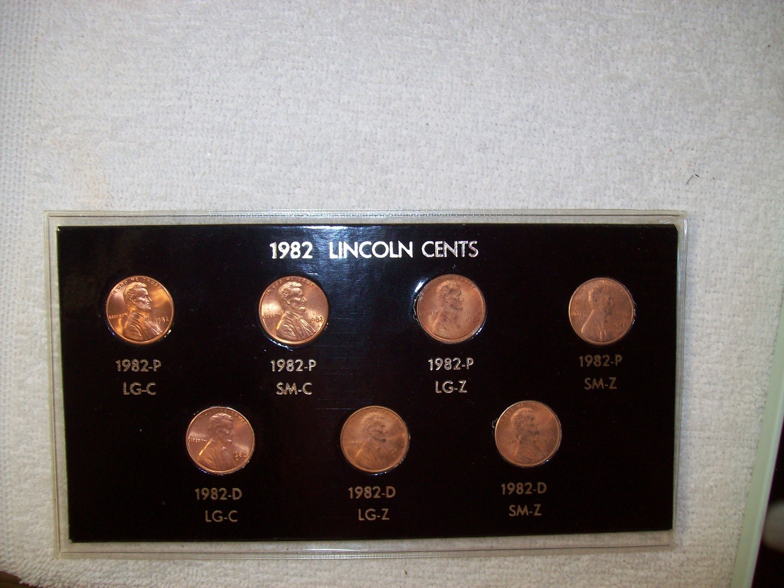 1982 P&D MINT SET 7 VARIETIES LINCOLN CENTS