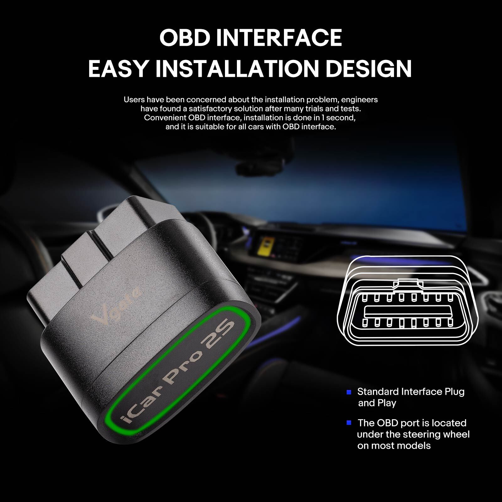 Vgate iCar Pro 2S Bluetooth 5.2 OBD2 Diagnostic Scan for iPhone,Android,Windows