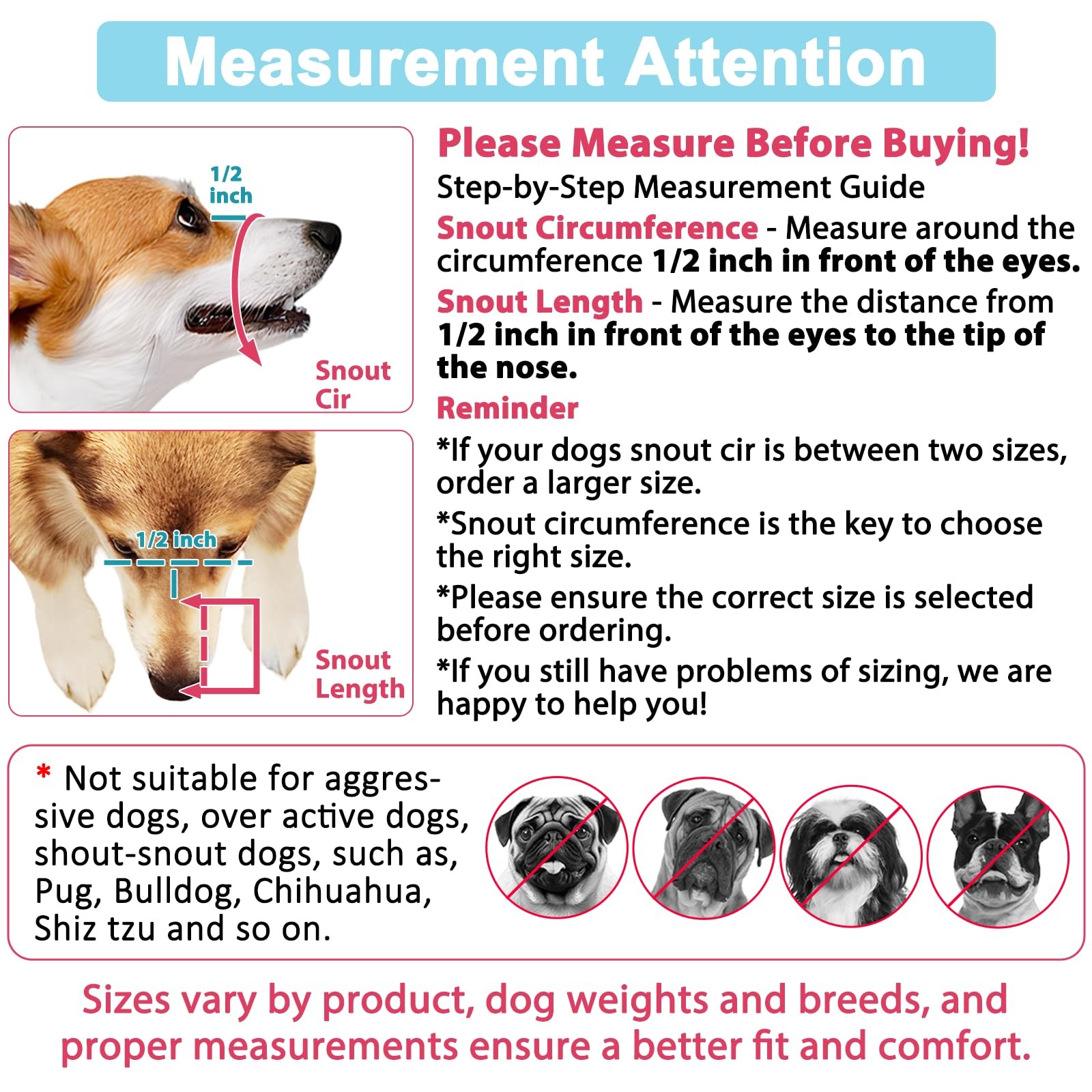 Dog Muzzle, Soft Dog Muzzles for Small Medium Large Dogs, Breathable Muzzles ...