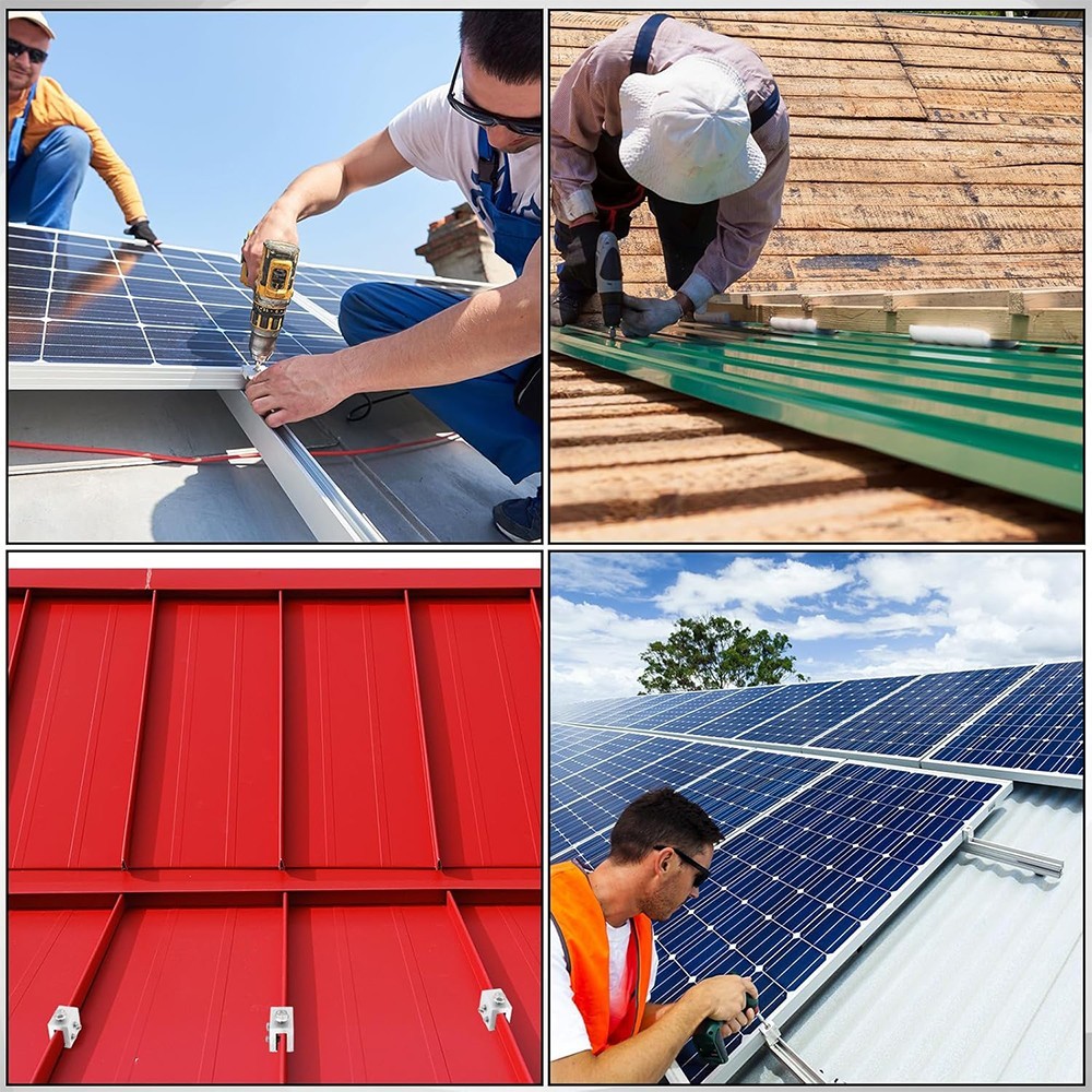 24pcs Standing Seam Metal Roof Clamp Bracket Solar Panel Installation Racking