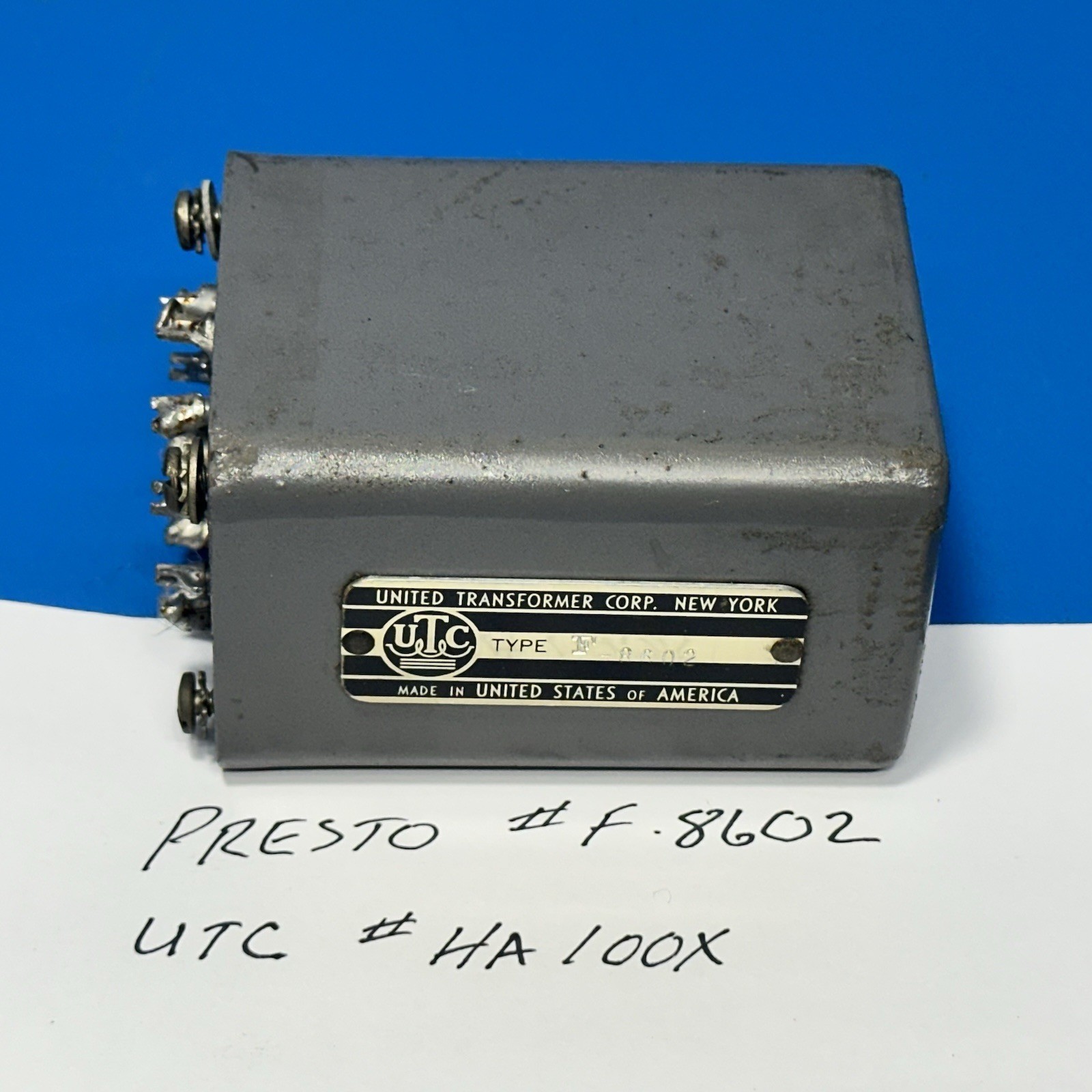 PRESTO F-8602 UTC HA100X HA-100X INPUT TRANSFORMER TUBE PREAMPLIFIER AMPEX