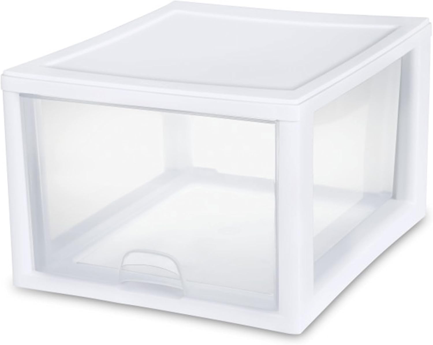 Sterilite 8-Pack 27 Quart Stacking Drawer, Clear Storage Closet Organizer
